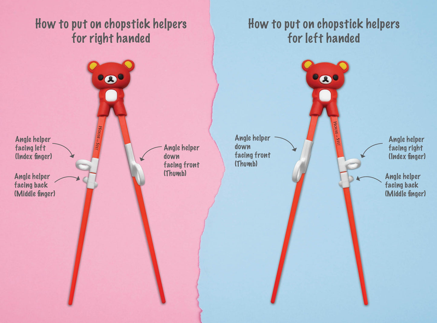 Kids Training Chopsticks for Toddlers, Kids and Adults with 4 Pairs of Removable Finger Helpers, Animal Design, BPA-Free, Dishwasher-Safe (Animals 4-Pack)