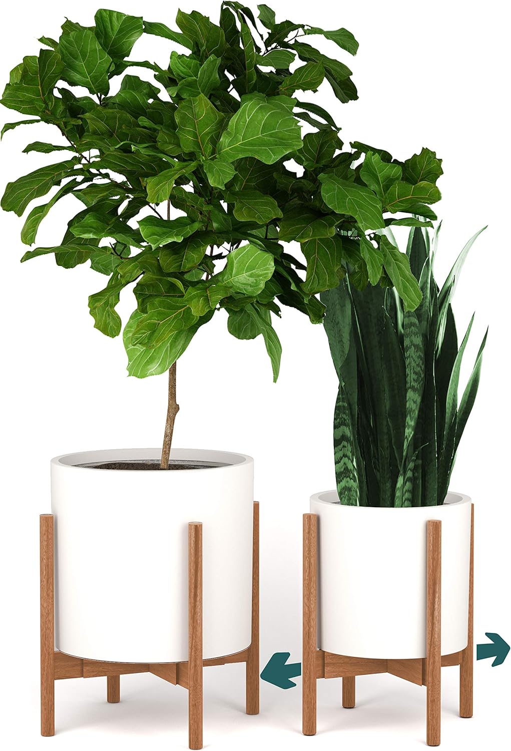 8 12 Inch 8, 9, 10, 11 12 Inch Fox & Fern Adjustable Plant Stand Indoor to Mid Century Bamboo Plant Stand