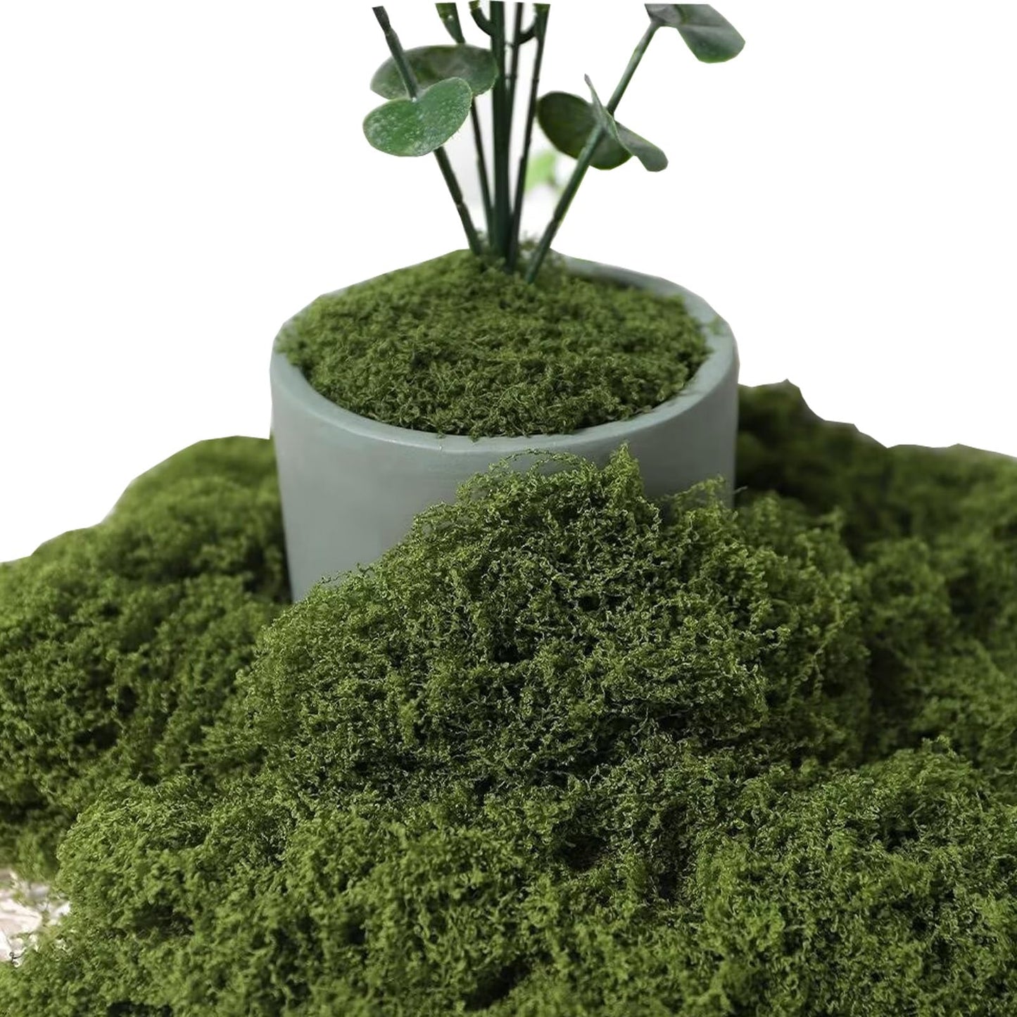 Artificial Moss 8.8oz Laying area of 12 Square feet Fake Green Moss for Crafts, Potted Plants, Fairy Garden Decor, DIY Table Centerpieces, Wedding Party Decoration window display (Moss green)