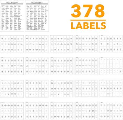 24 378 4 11.25" 17.5" SpaceAid Spice Drawer Organizer with Spice Jars, White Minimalist Spice Labels, Tier Seasoning
