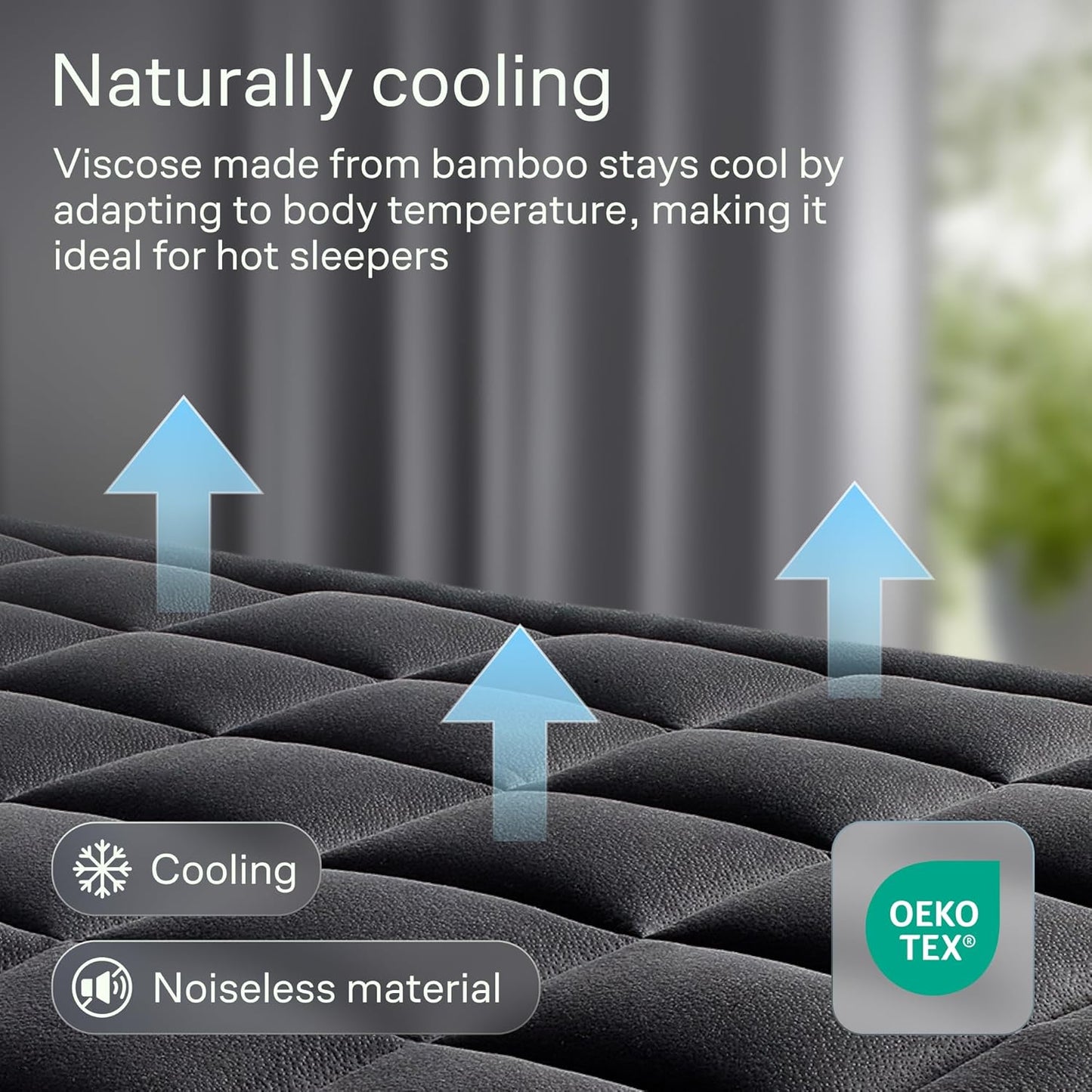 Niagara Sleep Solution Ultra Soft Mattress Topper - Bamboo Viscose Pillow Top for Back Pain Relief | Full Size, Black