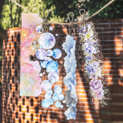 AuriicLeaf PET Scrapbook Stickers Set, 120PCS Journaling Supplies with 6 Themes Book Wall Ocean City Tree Bubble Decorative Stickers for DIY Crafts and Planners
