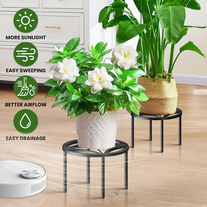 2-Pack Use(11.81" TOSKING Plant Stands - Heavy Duty Low Plant Stand, No Assembly Required Risers for Potted Plants