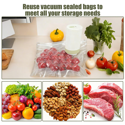 40PCS Reusable vacuum seal bags for food - 20PCS Large (13.4×10.2") And 20PCS Small (8.3×8.7") Compact Vacuum Sealer Bags, Leak-Proof Odor-Resistant for Refrigerator Outdoor Travel Food Storage