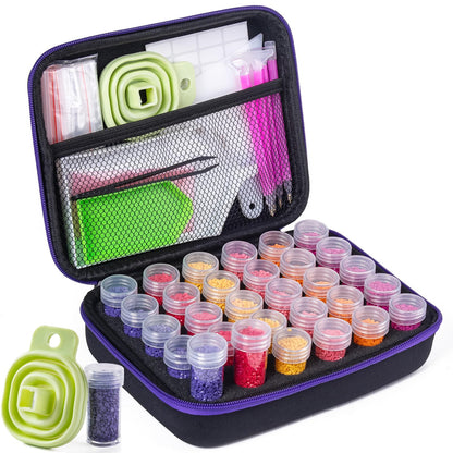 ZYNYXY 30 Slots Diamond Art Storage Container with Diamond Art Accessories and Tools, Portable Bead Storage Boxes for Diamond Painting Kits