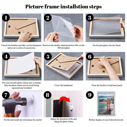 10x14 inch Wood Picture Frames for Wall Hanging,Diamond Painting Frames Rectangle Baby Scan Picture Frame for Family Walls Decoration,Anniversary,Wedding,Christmas,Halloween,Shower,Certificate (Gray)