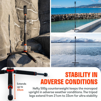 Best360 Monopod Pro Carbon Fiber Edition 360 Camera Stand, Compatible with Insta360 X5, X4, X3/DJI Osmo 360/GoPro MAX 2/Ricoh Theta X, Z1/Kandao Qoocam 3 Ultra