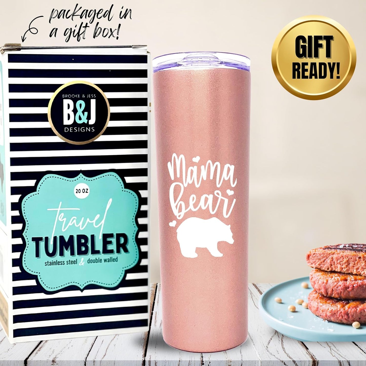 Mom Gift Coffee Mug, Mama Bear Tumbler, Cute Gifts for Mother, New Moms for Christmas, Birthday, Mother's Day