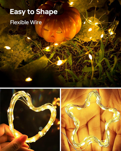 Skiennix 10 Pack Fairy Lights - 7ft 20 LED Battery Operated Twinkle String Lights | Warm White for DIY Crafts & Decor