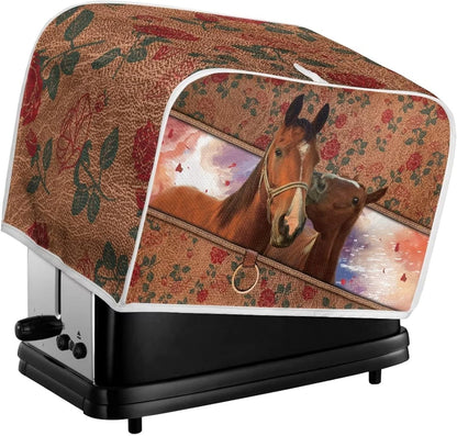 Horse Toaster Dust Cover, Universal Bread Maker Cover for 4 Slice Toasters