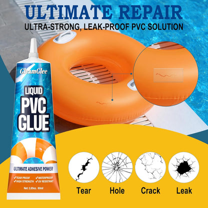 80ml Inflatable Repair Patch Kit with Glue Waterproof Vinyl & PVC Air Mattress Patch Kit for Air Beds, Pool Floats