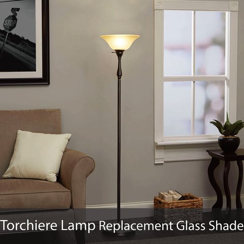 Aspen Creative 23148-11A Replacement Etched Glass Shade for Medium Base Socket Torchiere Lamp, Swag Lamp, Pendant, 1 Light Wall Sconce & Island Fixture, 11-1/2" Diameter x 4" High, 1 Pack, FROSTED