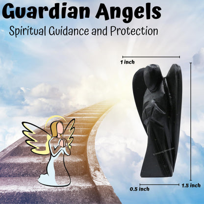 Amazing Gemstone Crystal Angel Figurines Bulk Set for Meditation Crystal Grid Gift - Wholesale Bulk Crystals and Healing Stones Premium Gemstones for Protection and Healing Energy - Pack of 5