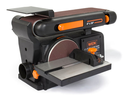 WEN JT630H 10-Amp 6-Inch Spiral Benchtop Jointer & 6502T 4.3-Amp 4 x 36 in. Belt and 6 in. Disc Sander with Cast Iron Base
