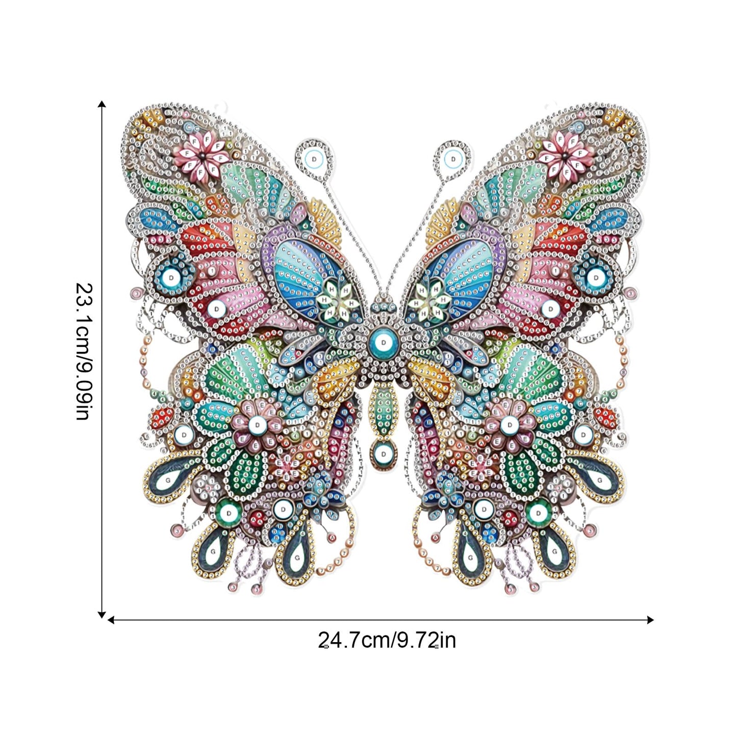 Diamond Art Painting Hanging Pendant, DIY Butterfly 5D Special Shape Crystal Diamond Art Partial Mosaic Making Craft Wreath Ornaments, Large size Home wall decor window decoration Handmade Gift