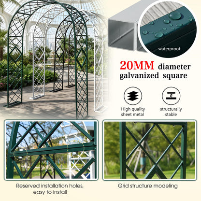 Garden Arch Trellis for Climbing Plants Outdoor Metal Garden Trellis Wide Sturdy Garden Arbor Arches Backdrop Stand for Lawn, Party, Ceremony, Wedding, Decoration Brown 55.1''×15.7''×H90.6''