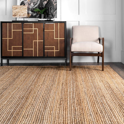 Nuloom Rigo Handmade, Natural, 8'6" x 11'6", Hand Woven, Farmhouse, Jute, Soft and Textured, High Traffic, Stain Resistant, Easy Clean, Durable Area Rug for Bedroom, Living Room, Dining, Den, Foyer