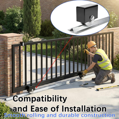 24 FT Extra Wide 3.5" Wide Heavy Duty V-Track for Sliding Gate, Compatible with 4" & 6" V-Groove Wheels, Galvanized Steel Ground Track Modular Design for Driveway, Warehouse & Industrial Gates