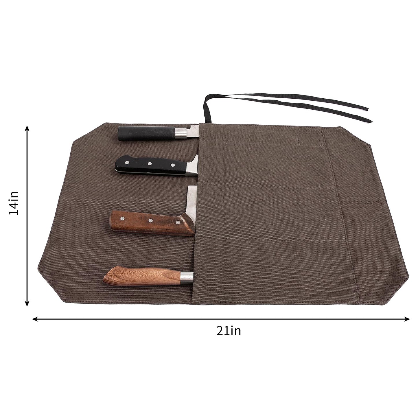 HERSENT Chef's Knife Roll Bag,Portable Travel Chef Knife Case Knife Bag Carrier Storage Bag with 4 Slots Best Gift for Pro Chef or Culinary Enthusiasts Men Women