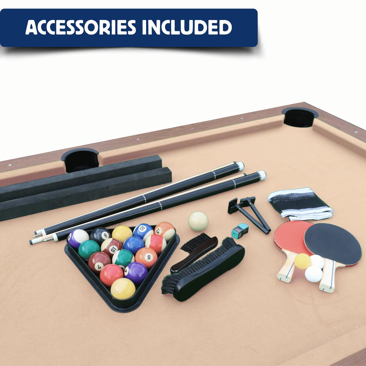7 FT Pool Table with Dining Top, 3-in-1 Combo Game Table Billiards, Ping Pong and Dining Table. NEW & Improved Design 2026! (Table Only)