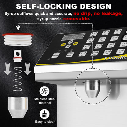 YJINGRUI Fructose Dispenser, Brushed Stainless Steel Fructose Machine, Fructose Dispenser Machine (8.5L 110V 16Groups)