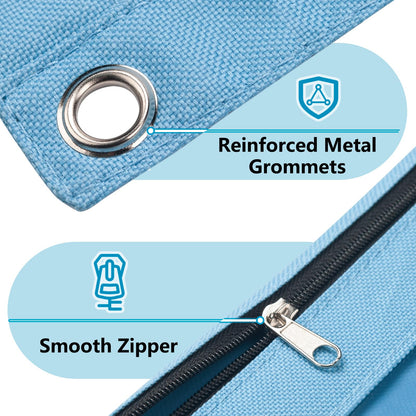 Forvencer Pencil Pouch for 3 Ring Binder, Binder Pencil Case with Smooth Zipper, Clear Window Pencil Case for Binder, Big Capacity 3 Ring Binder Pencil Bag with 3 Reinforced Grommets, Pink