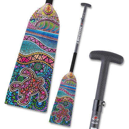 Hornet Watersports Dragon Boat Paddle - Pink Crush Design - Adjustable Carbon Fiber Dragon Boat Paddle - IDBF Approved (Clamp Adjustable)