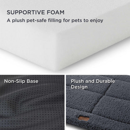 Bedsure Washable Dog Crate Bed for Large Dogs, Soft Foam Floor Pet Mat, Versatile Lightweight Pet Crate Pad for Cages
