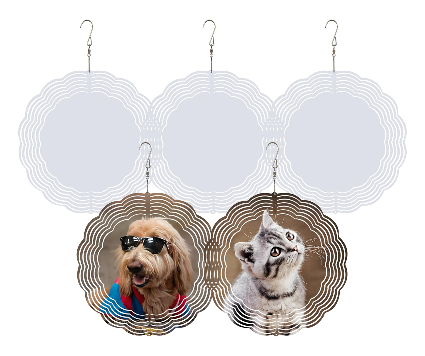10 Pack 10 Inch Sublimation Wind Spinner Blanks Aluminum Wind Spinner Sublimation Blanks 10 Inch for Indoor and Outdoor Ornaments