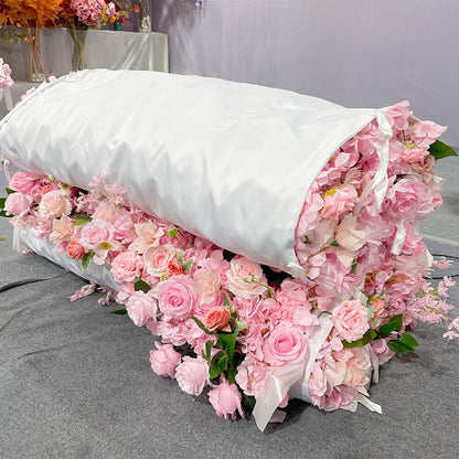 JIIPOREGJ Handmade Romantic Pink Flowers with Green Wall Large Artificial Flower Wall Backdrop Panels,Rose Wedding Backdrop 3D Floral Wall Fabric Flower Wall for Party B,One Color,2m*2m/6.56 * 6.56FT