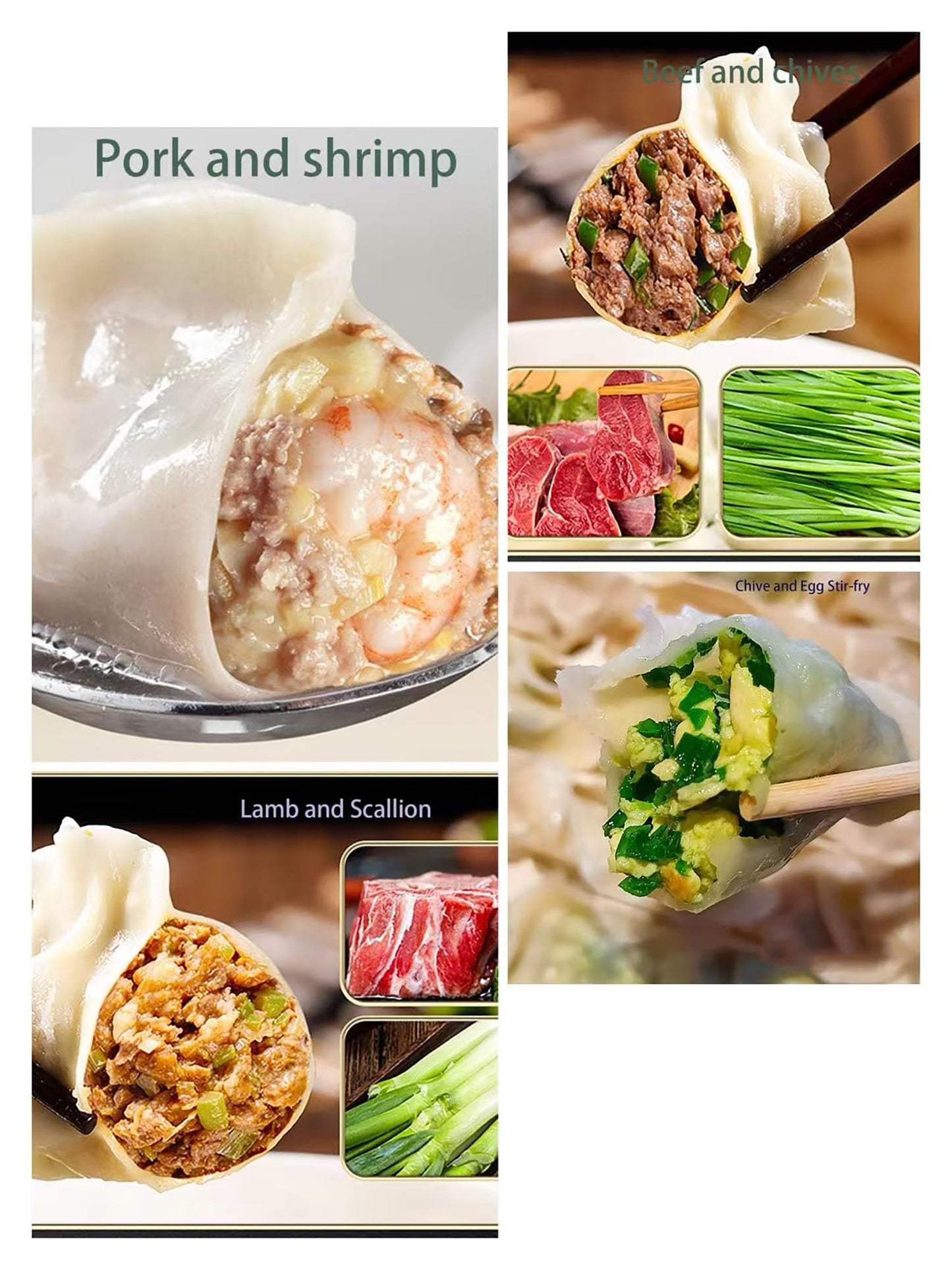 Dumpling making set of 8 pieces, including silicone rolling pin, dough maker, filling spoon, and 5-speed adjustable dumpling making mold, used for making dumpling pies and various noodle dishes