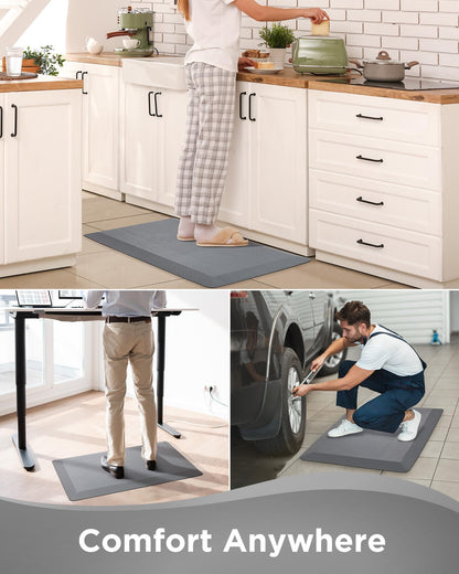 Ophanie Kitchen mats for Floor, Kitchen Rugs, 20x32 Anti Fatigue Standing Cushioned Mat, Waterproof, Comfort Ergonomic mat for Office, Home, Sink, 3/4 inch Thick Memory Foam Grey Non-Slip Bottom