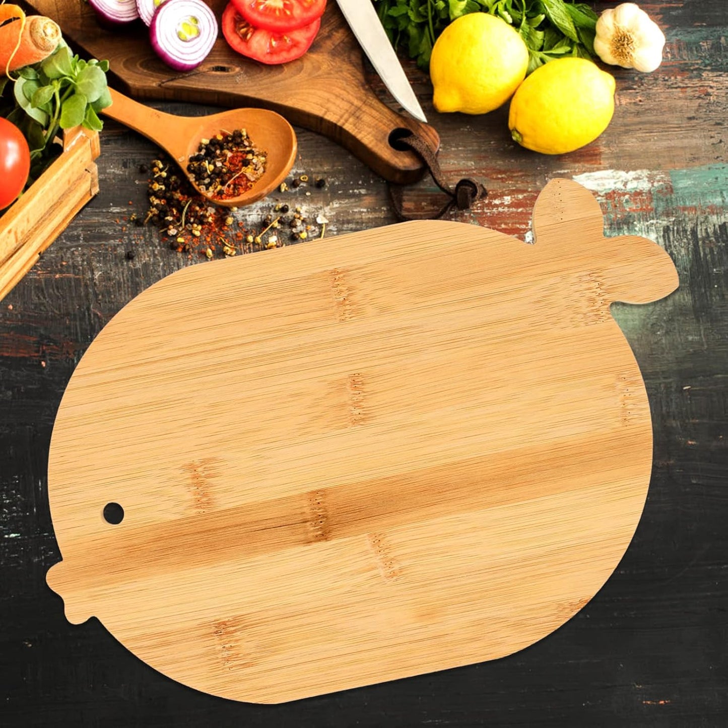 Cheese Board Wood Cutting Board, Fish Shaped Bread Board, Charcuterie Board, Chopping Board for Serving Food