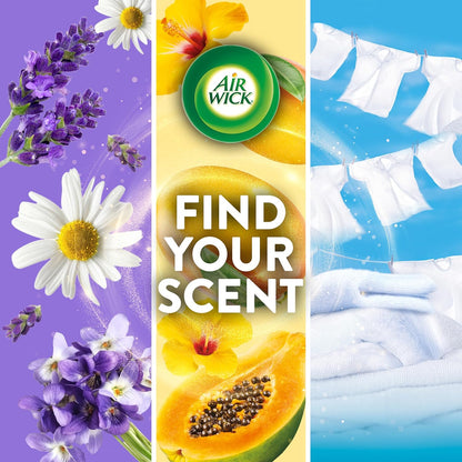 Air Wick Scented Oil Starter Kit - 2 Warmers + 6 Fresh Linen Refills | Eco-Friendly Air Freshener