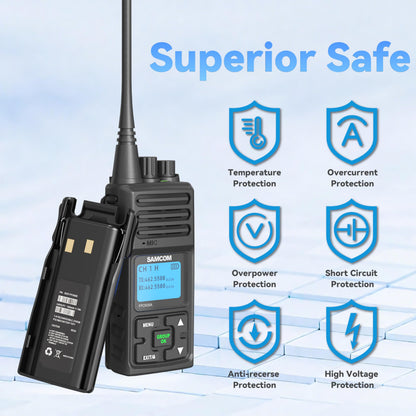 SAMCOM 5W High Power Two Way Radio,Heavy Duty Walkie Talkies for Adults Long Range with Earpieces,Professional UHF 2-Way Radio Rechargeable with 1500mAh Battery and Charger,9 Packs