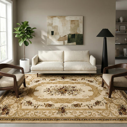 Unique Loom Versailles Collection Area Rug - Henry (9' x 12' Rectangle Cream/Green)