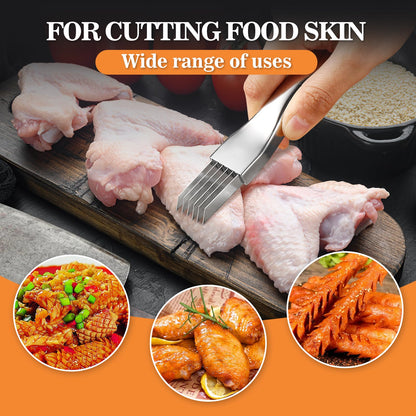 2Pcs Upgrade Shred Silk The Knife, Stainless Steel Green Onion Cutter, Multifunctional Kitchen Vegetable Chopper for Garlic Onion, Premium Food Slicer Gadget, Off the College
