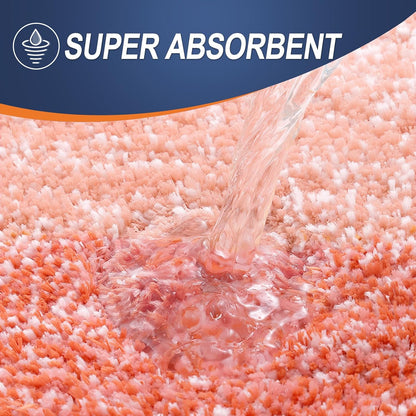 OLANLY Large Bathroom Rugs - Extra Soft Microfiber Mat 50x30 | Quick Dry, Rubber Backing, Coral Color
