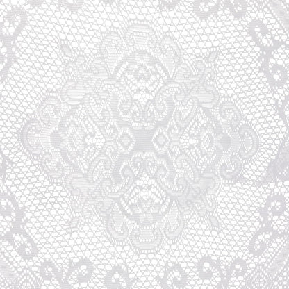 Juvale Round White Lace Tablecloth - Polyester Table Cover for Wedding Reception, Vintage Round Cover with Scalloped