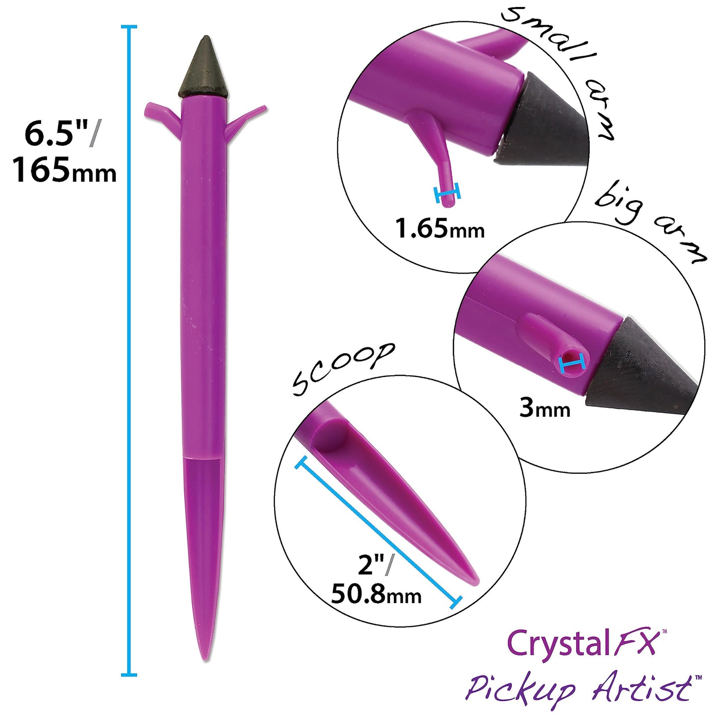 The Beadsmith Pickup Artist - CrystalFX - 6.5 inches - Waxed tip with 2 Positioning arms - Tool for Working with Crystals, Rhinestones, Seed Beads, Flat Back Stones, Diamond Painting & Nail Art