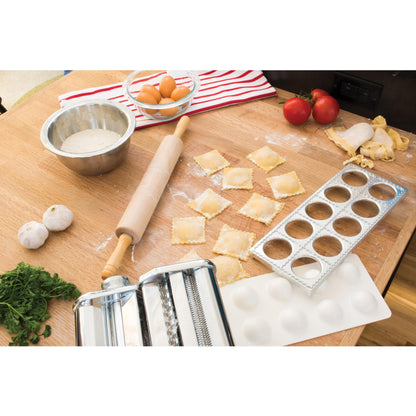 Fante’s Jumbo Ravioli Maker, Fluted 2.5-Inch Square Shape, For Homemade Pasta, Everyday Meals, Entertaining, And Holidays