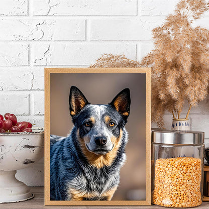 KAYEIUU Diamond Art Blue Heeler Australian Cattle Dog 5D Diamond Painting DIY Kits Full Round Drill Crystal by Number Embroidery Arts and Crafts for Living Room Home Wall Decor 12x16 inch/30x40cm