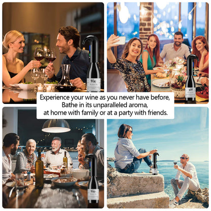 Electric Wine Aerator & Automatic Wine Dispenser – 1-Button Instant Aeration, Decanter Wine Pourer for Red & White Wine, USB Rechargeable Wine Accessories – Best Wine Valentines Gift for Women & Men