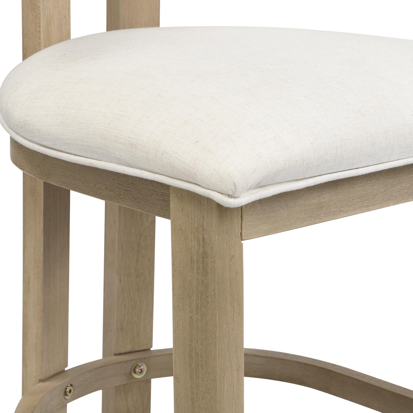 Christopher Knight Home Minso Wooden Counter Height Bar Stools Set of 2, Comfy Upholstered Barstools with Backrest/Footrest, Counter Stool for Kitchen Island/Home Bar Table, Light Ash + Beige
