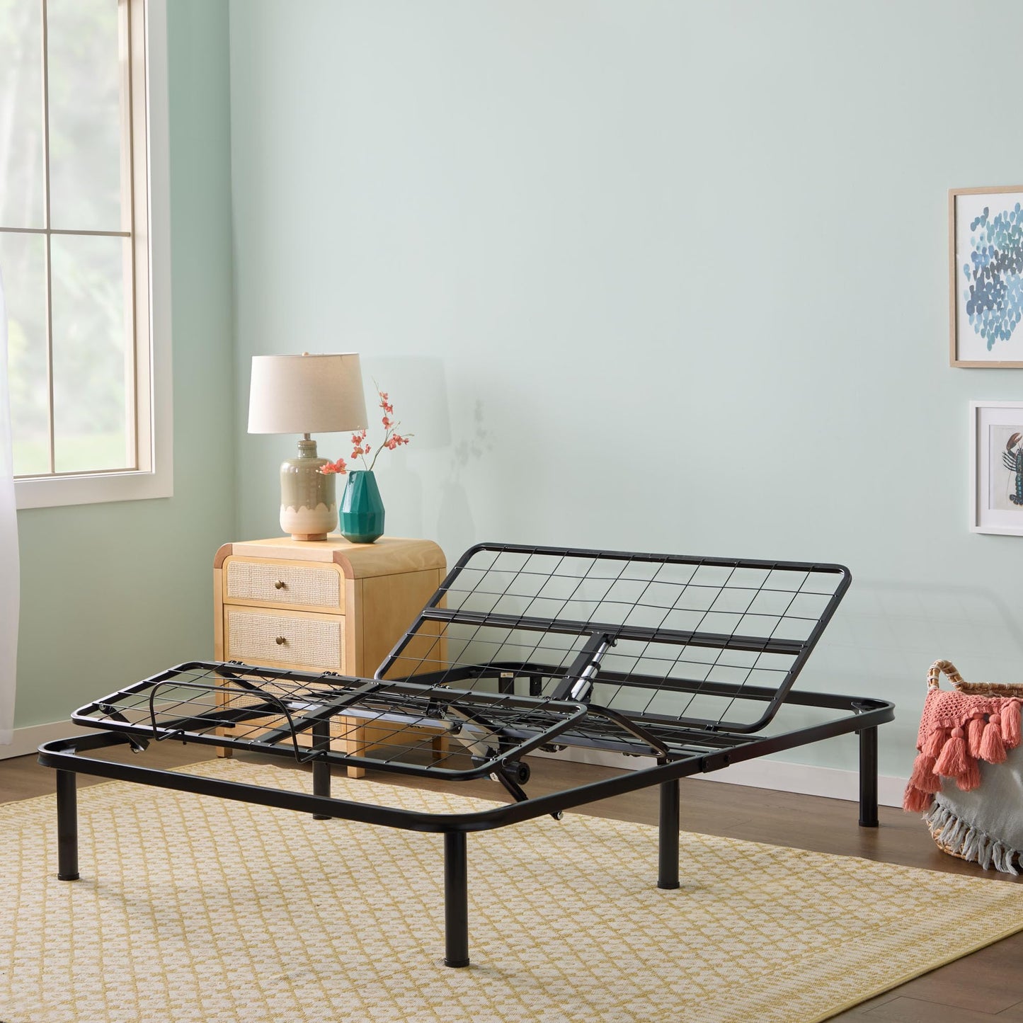 Linenspa Adjustable Bed Frame - Independent Head and Foot Incline - Powerful Quiet Motor - Easy Toolless Assembly - Lounging - Watch TV - Working - Reading - Ergonomic - Electric Bed Base - Full Size