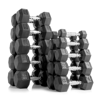 XMARK Dumbbell Set with Rack, Weights Dumbbells, Multiple Free Weights and Horizontal Storage for Home Gym Strength Training, Storage Rack (Black)
