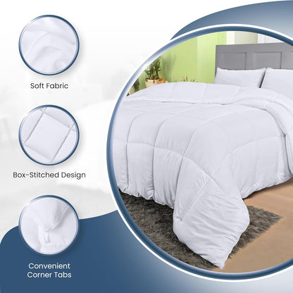 Utopia Bedding Queen Size Comforter - All Season Down Alternative Duvet Insert, Machine Washable (White)