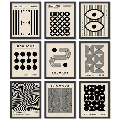 97 Decor Large 11x14 Bauhaus Wall Art Prints - Large Abstract Wall Art Decor, Mid Century Modern Art Wall Decoration, Bauhaus Poster Modern Painting Geometric Pictures For Bedroom Living Room (unframed)