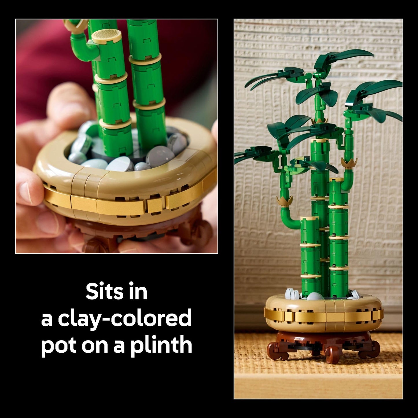 LEGO Botanicals Lucky Bamboo Building Set - Artificial Plant for Indoor Home Décor, Adults Ages 18+ - Fake Plant Decoration for Table, Desk, Office - Gift for Birthdays - 10344