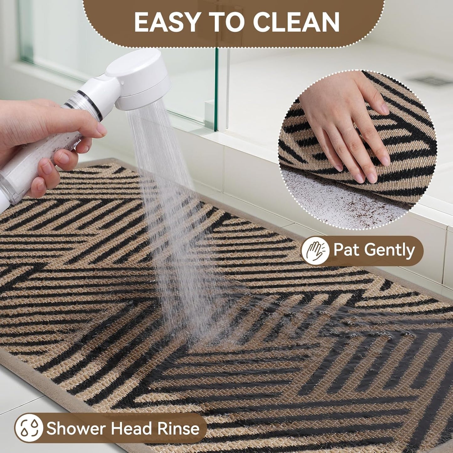 Regine Switzerland Door Mat - Low-Profile Non-Slip Indoor/Outdoor Entryway Mat | 17"x30", Brown, Washable & Dirt Resistant